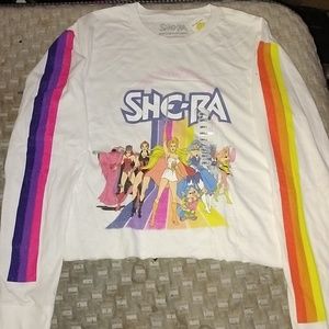 NWT Hot Topic Classic SHE-RA Cropped LS Character Group Top